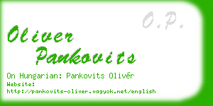 oliver pankovits business card