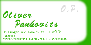 oliver pankovits business card